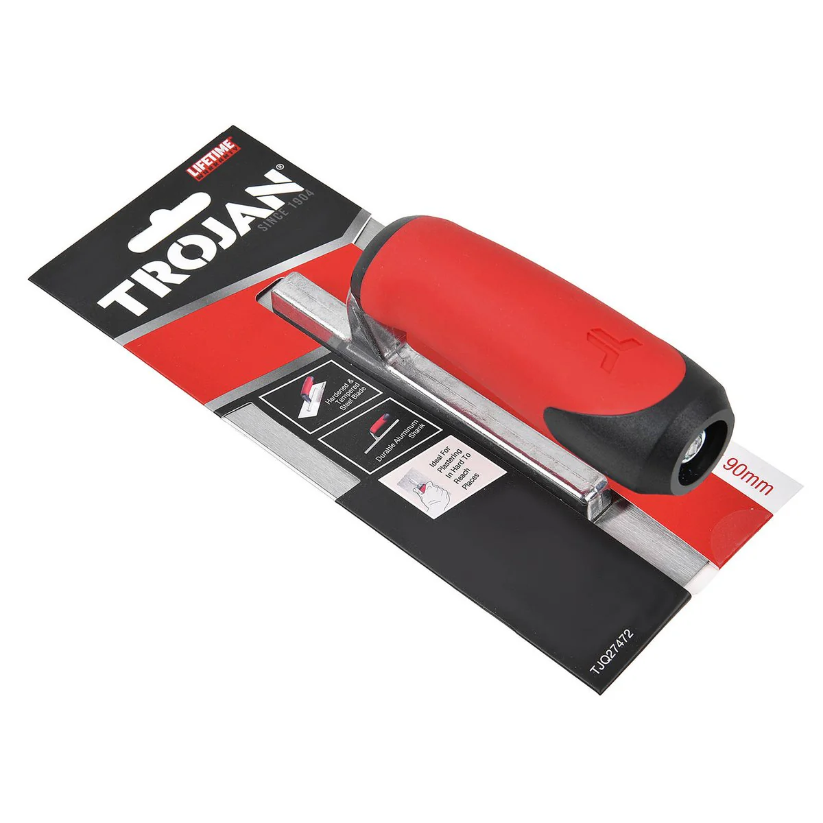 Trojan Finishing Trowel 200 x 90mm - Hardened Steel Blade - Ergonomic Grip - Image 2