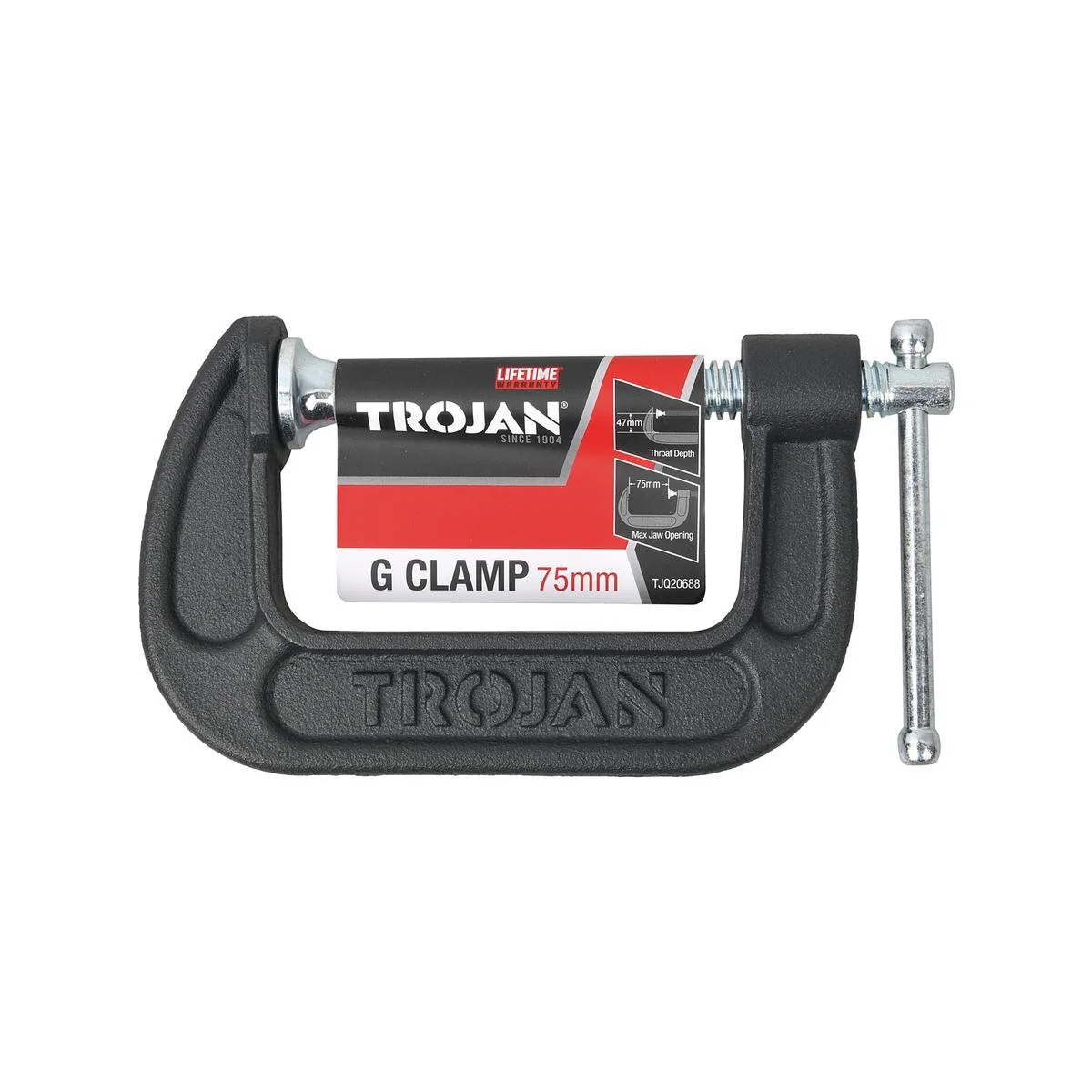 Trojan G Clamp - 75mm - Chrome Plated - 500kg Clamping Force