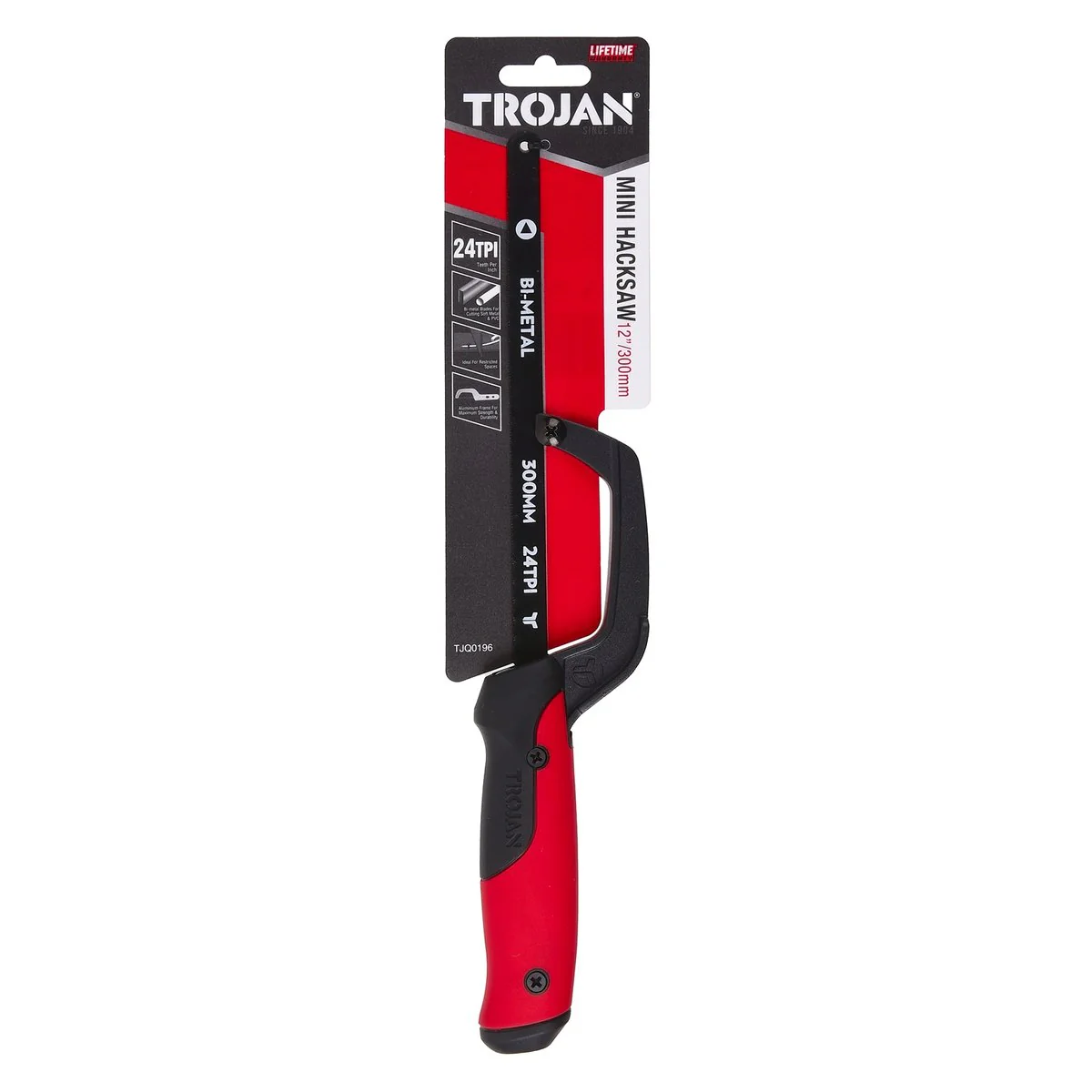 Trojan Mini Hack Saw - 300mm - Bi-Metal - For Soft Metals & PVC - Image 3