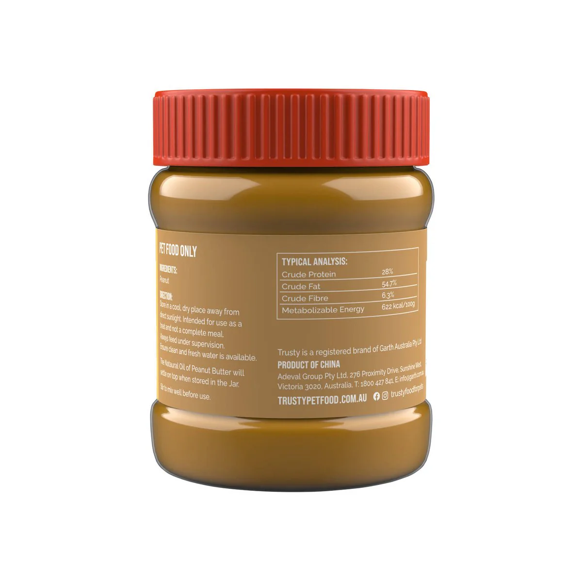 Trusty Natural Peanut Butter Dog Treats Spread 350g - Protein & Healthy Fats - Image 2