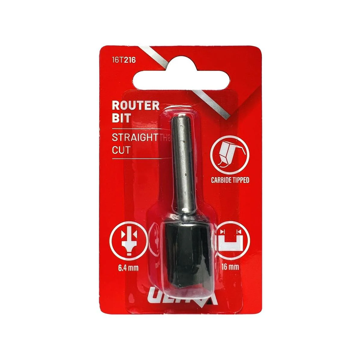 Ultra Router Bit - Straight 16mm - Tungsten Carbide - Durable