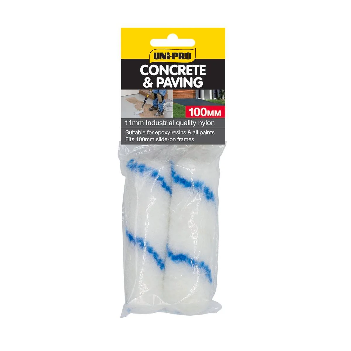 Uni Pro Concrete Paving Roller Covers - 100mm x 11mm - Woven Nylon