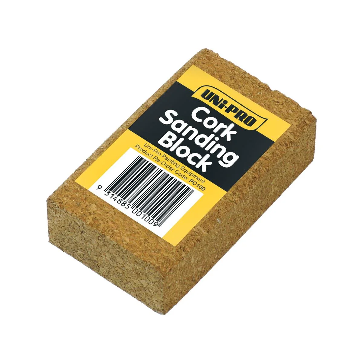 Uni Pro Cork Sanding Block - 60mm x 30mm x 100mm - Cork - Wet or Dry Use