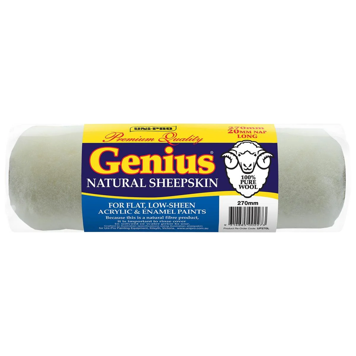Uni Pro Genius Sheepskin Roller Cover 270mm 20mm Nap Superior Paint Pick Up