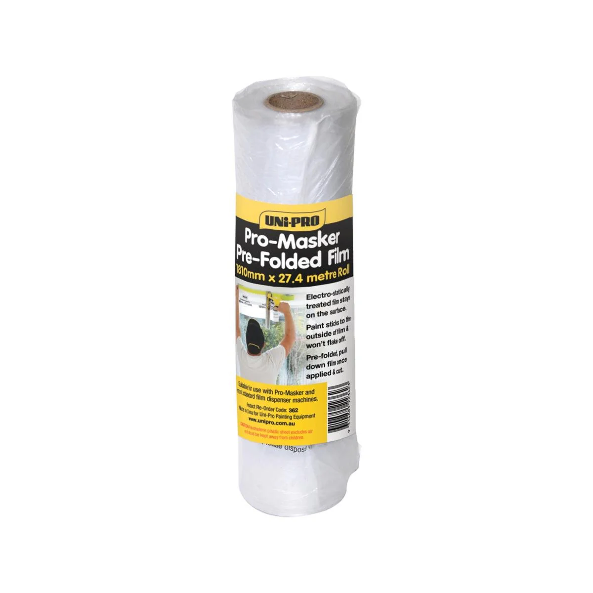 Uni Pro Masking Film - 1810mm x 27 4m - Plastic - No Flaking Paint