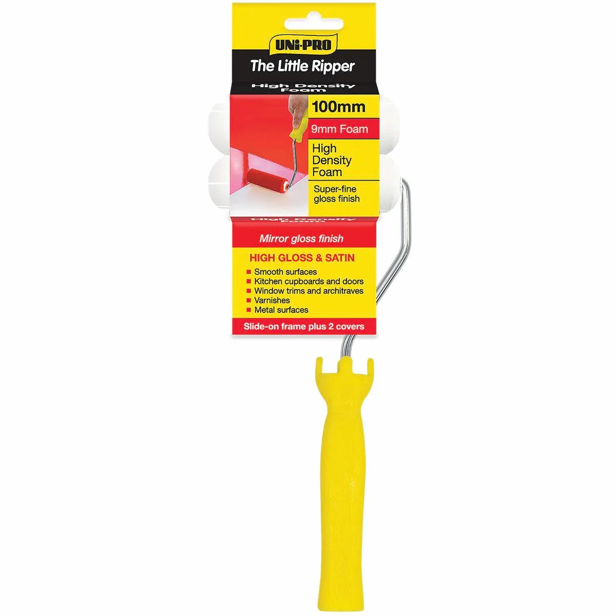 Uni Pro Mini Roller Set - 100mm x 9mm - High Density Foam - Smooth Surfaces