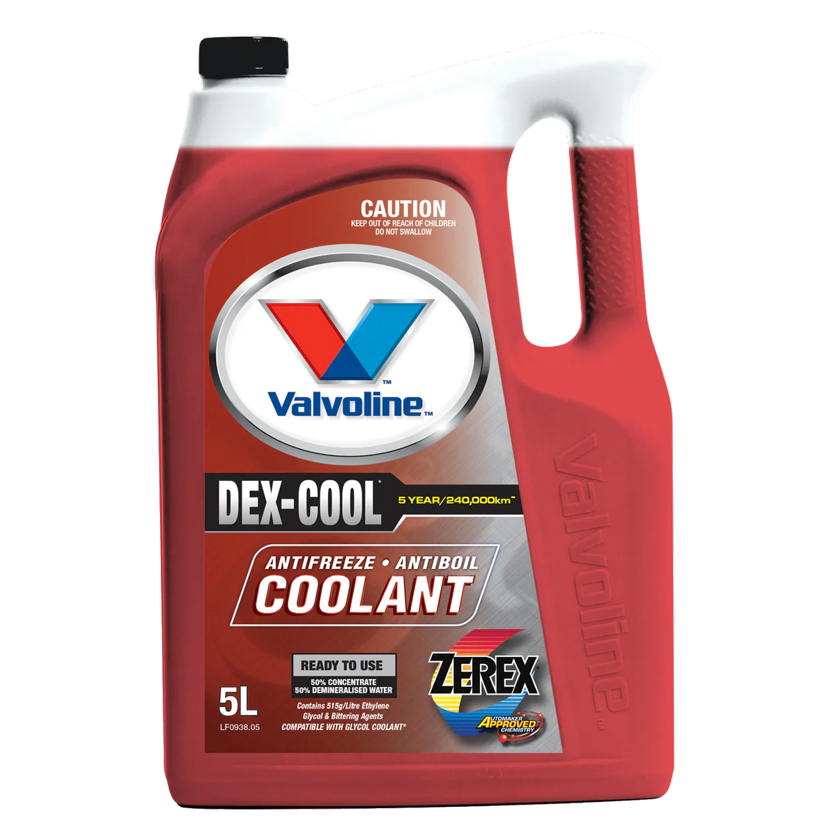 Valvoline 5L Zerex Dex Cool Coolant - GM Approved - Corrosion Protection
