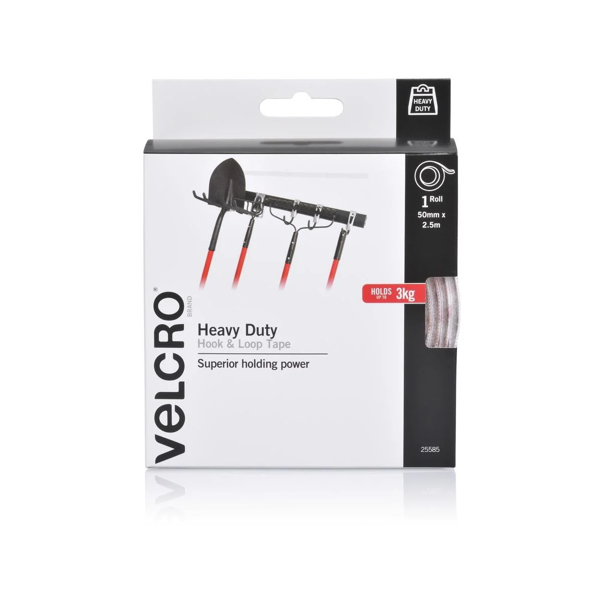 Velcro Brand Heavy Duty Tape - 50mm x 2.5m - Nylon - Peel and Stick