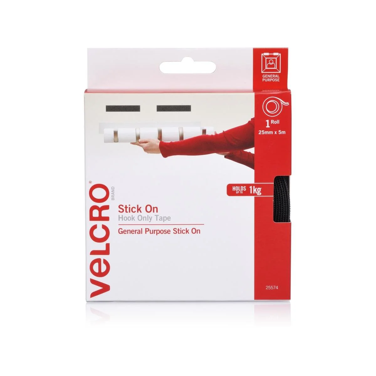 Velcro Brand Hook Only Tape - 25mm x 5m - Nylon - Indoor Use