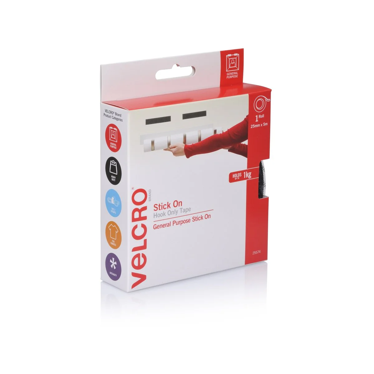 Velcro Brand Hook Only Tape - 25mm x 5m - Nylon - Indoor Use - Image 3