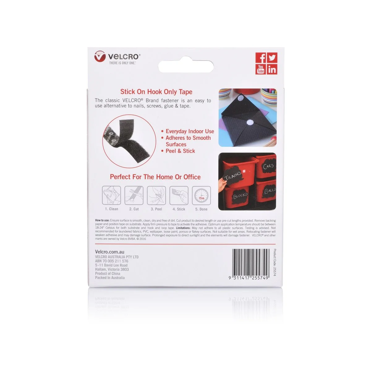 Velcro Brand Hook Only Tape - 25mm x 5m - Nylon - Indoor Use - Image 4