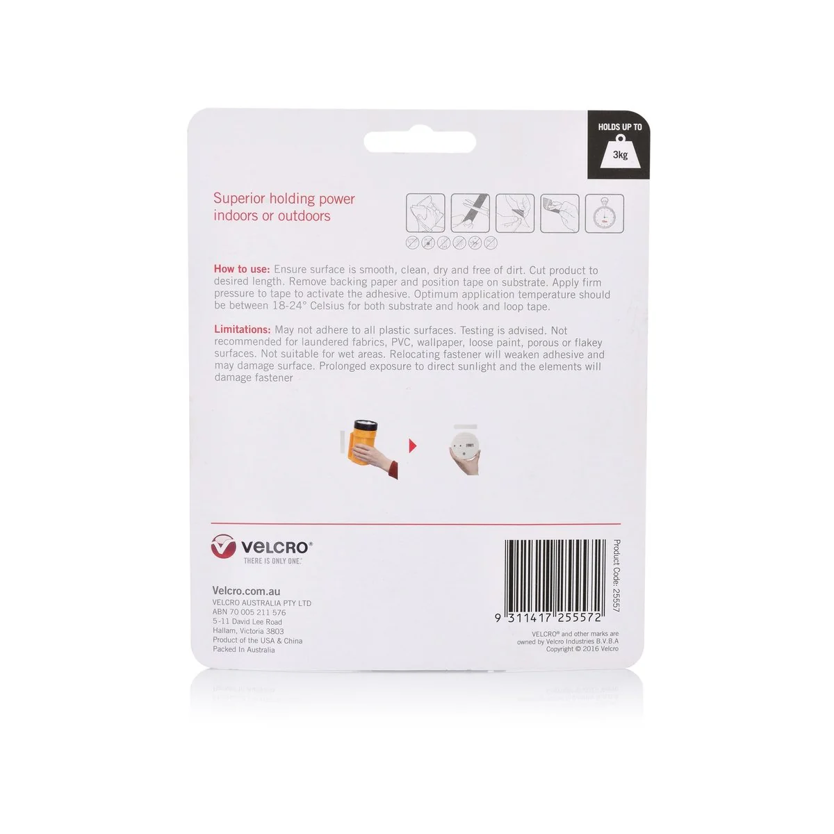 VELCRO® Brand Heavy Duty Hook and Loop Tape - 25mm x 1m - Nylon - Indoor - Image 2