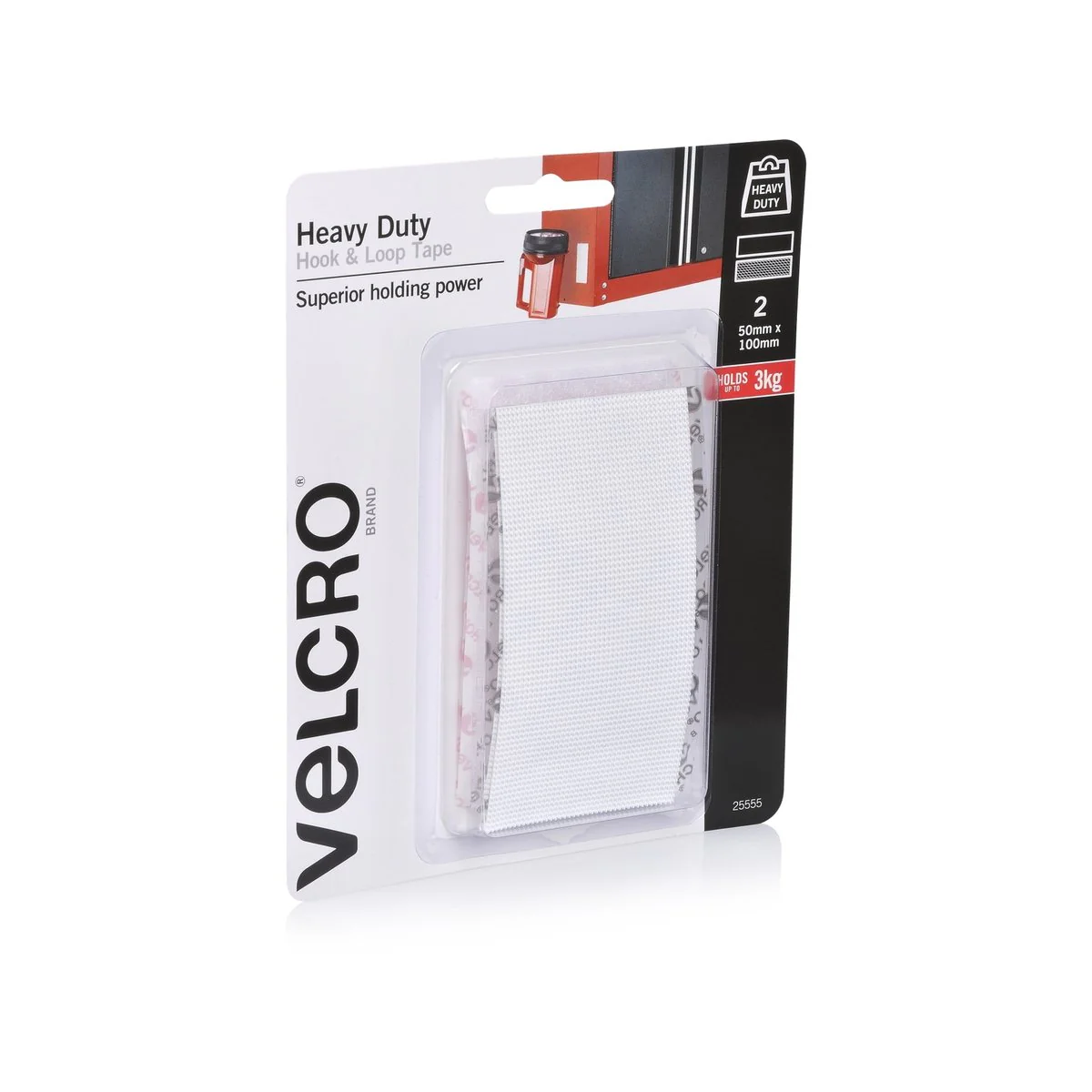 VELCRO® Brand Heavy Duty Stick On Tape - 50 x 100mm - Nylon - Indoor Use - Image 2
