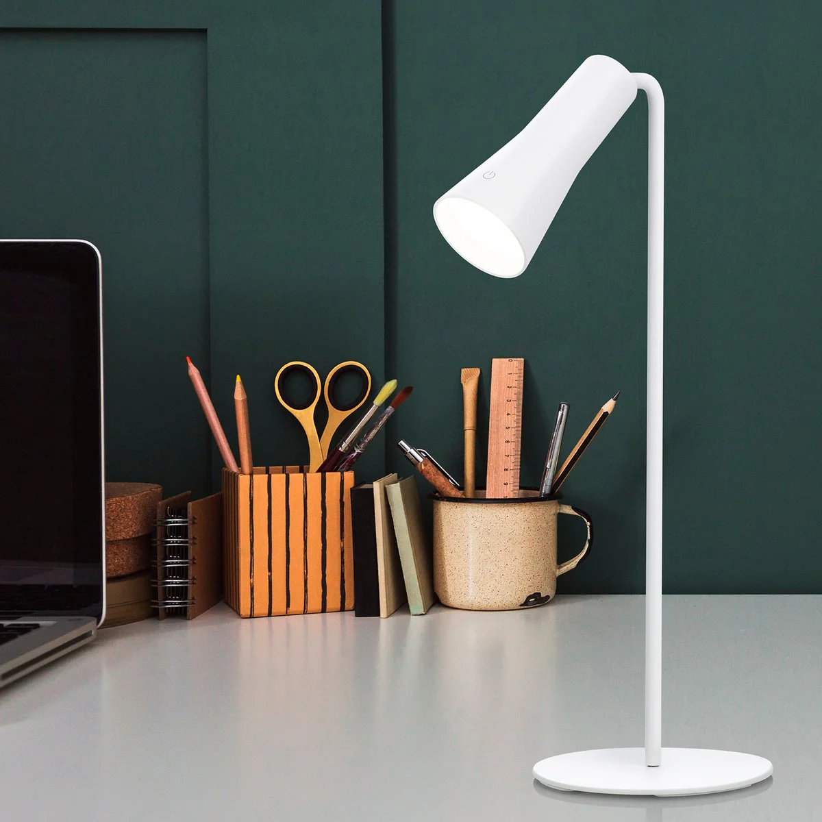 Verve Design 3 in 1 Lucian LED Lamp - 120mm x 365mm - White - Rechargeable - Image 2