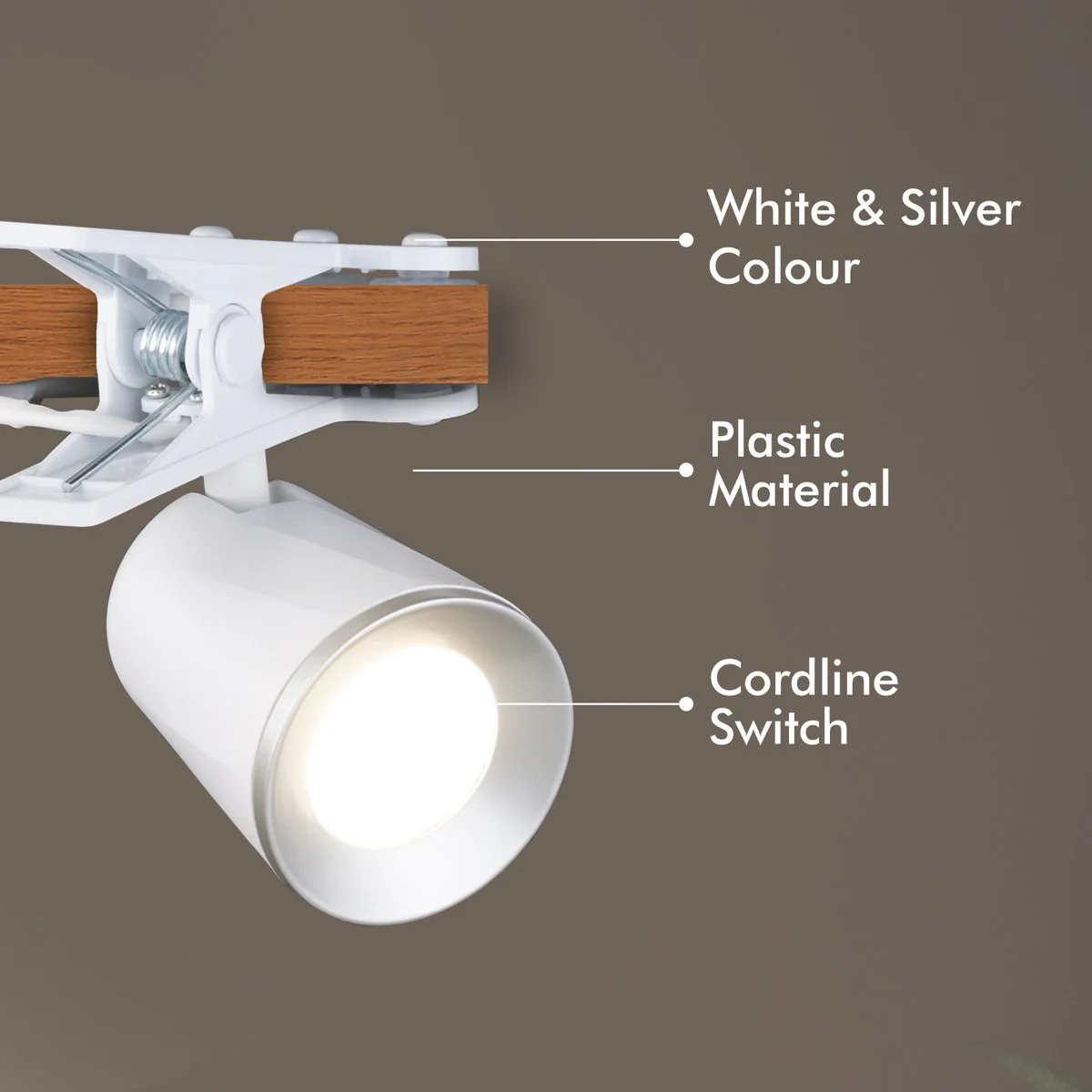 Verve Design 420lm LED Clip Lamp - 6W - Adjustable Shade - Rose Gold - Image 5