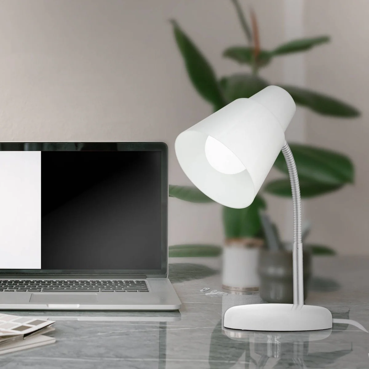 Verve Design Brylee Desk Lamp - Adjustable Gooseneck - White - 135mm x 340mm - Image 5