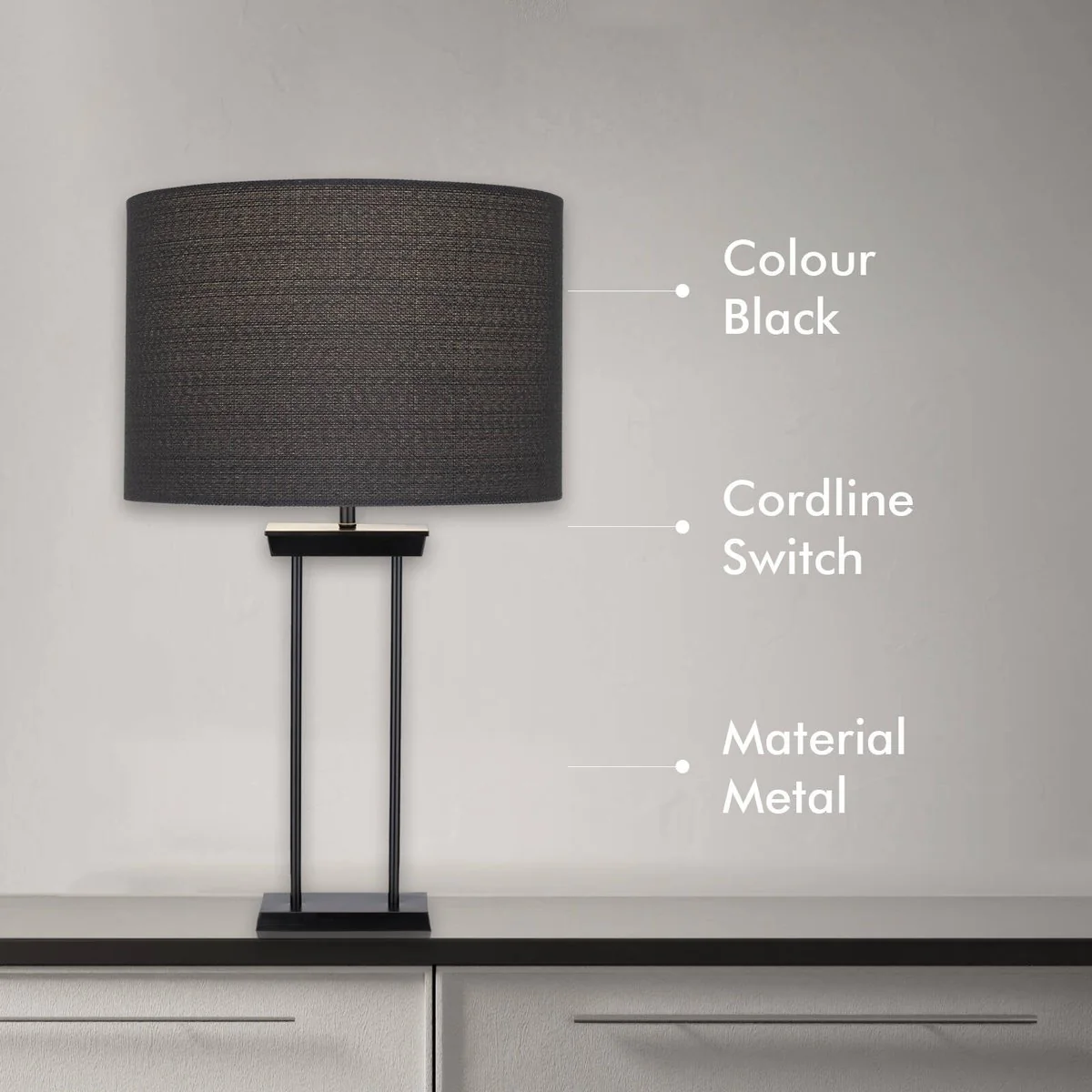 Verve Design Vera Metal Lamp Base - 180mm x 500mm - Polished Metallic Finish - Image 2