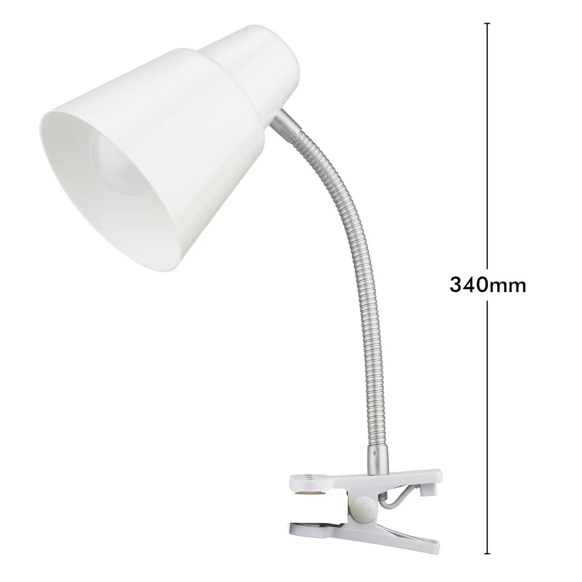 Verve Design White Brylee Clamp Lamp - Adjustable Gooseneck - 135mm x 340mm - Image 5