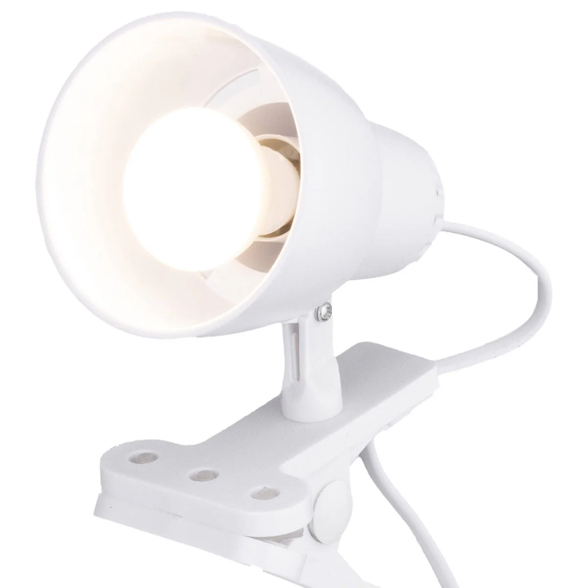 Verve Design White Cassy Clip Lamp - Adjustable Head - Inline Switch - 1.5m Cord - Image 2