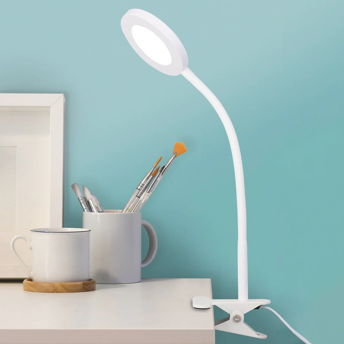 Verve Design White Dalton Clamp Lamp - 6W LED - 530 Lumens - 6500K - White - Image 3