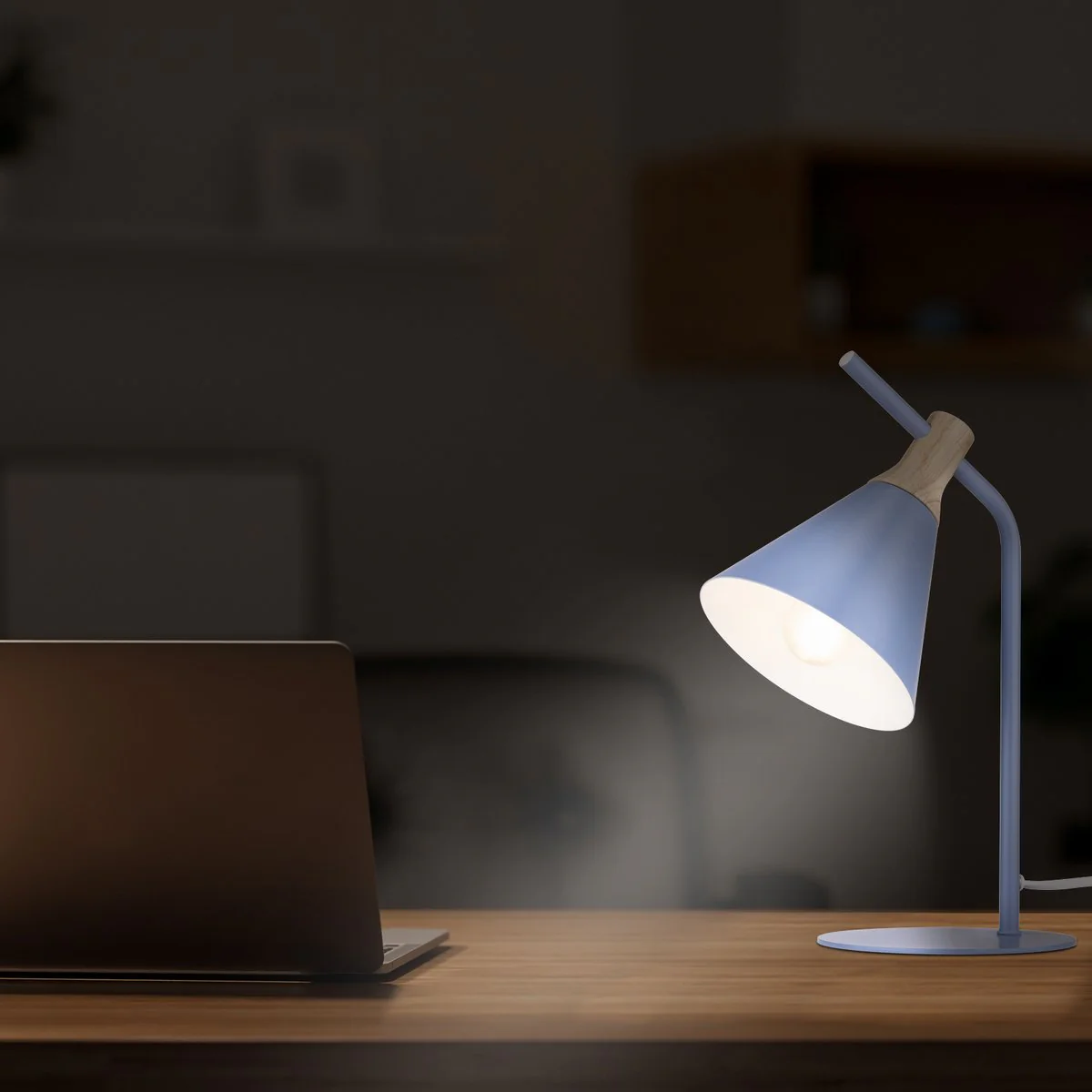 Verve Mountain Spring Alston Task Lamp - Metal & Wood - 150mm x 350mm - Focused Lighting - Image 4