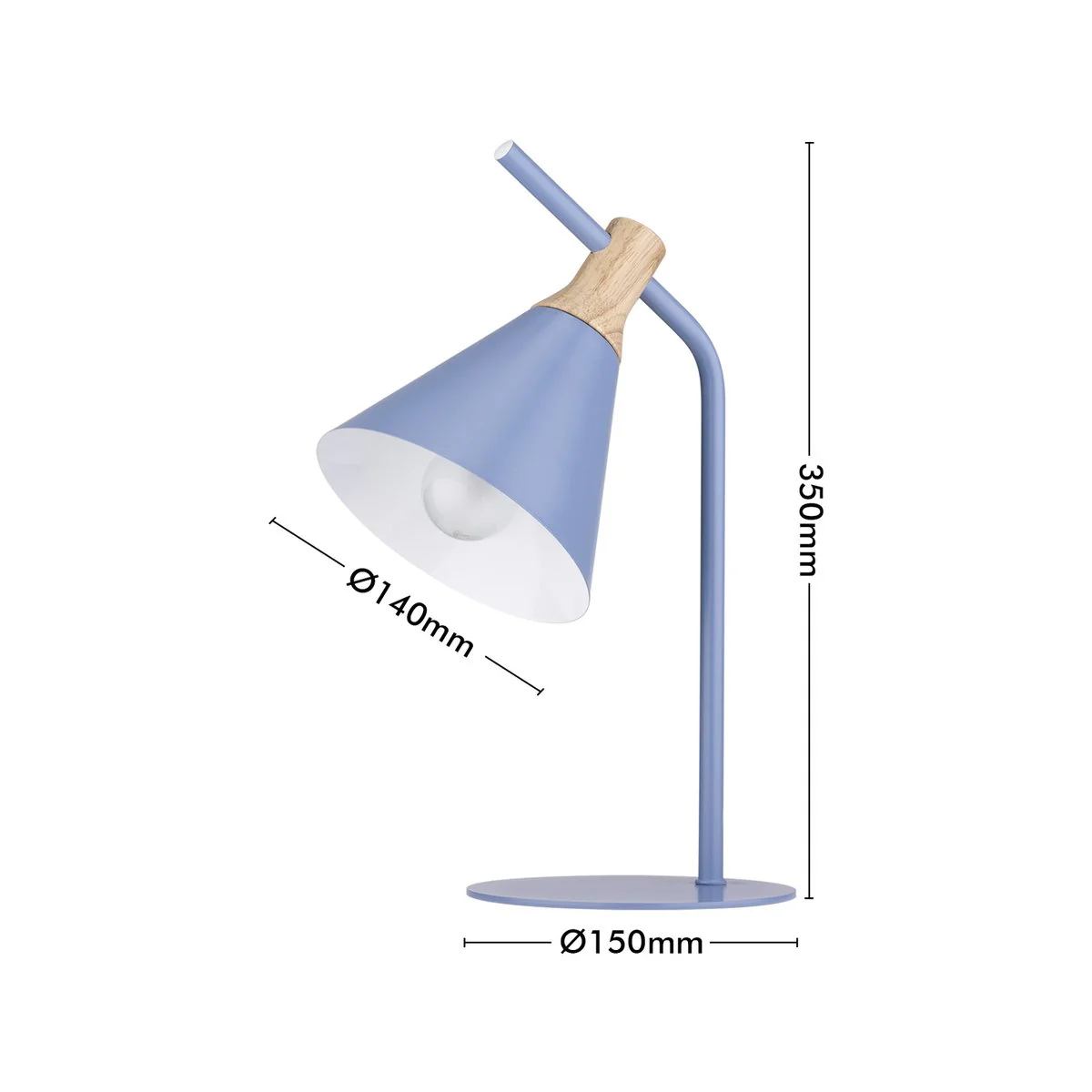 Verve Mountain Spring Alston Task Lamp - Metal & Wood - 150mm x 350mm - Focused Lighting - Image 5