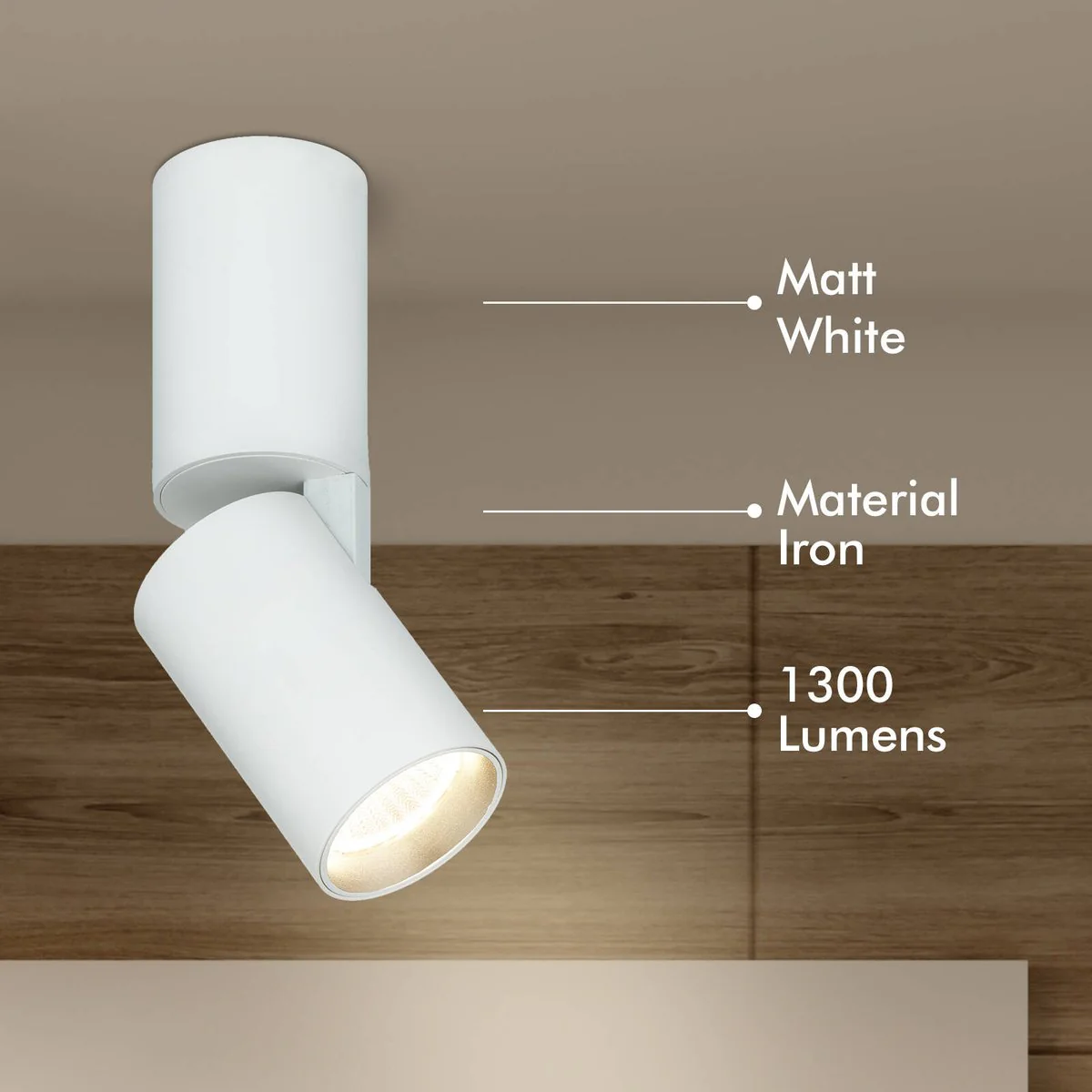 Verve Phoebe 15W Adjustable LED Spotlight 162mm x 205mm - White - Indoor Lighting - Image 3
