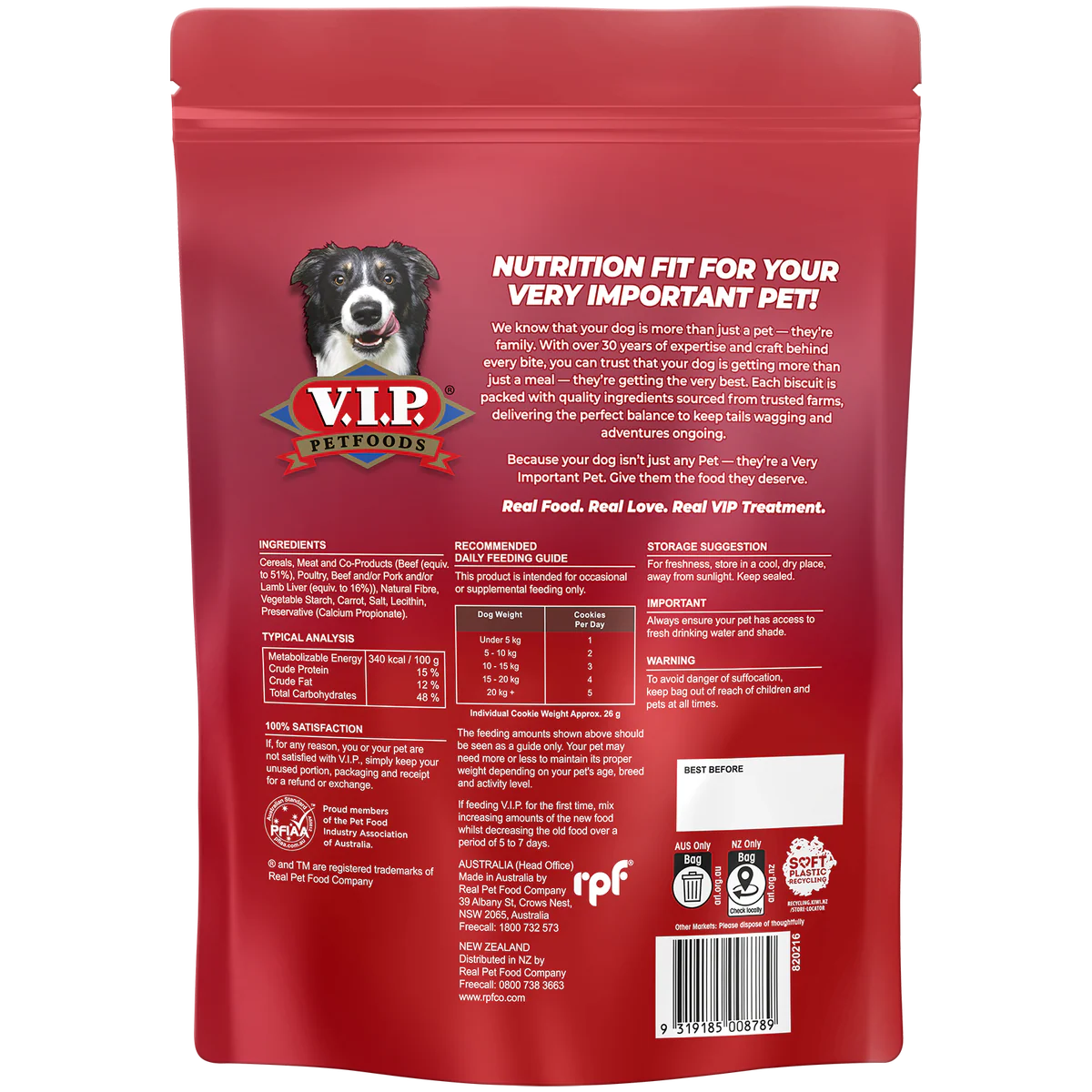 Vip Liver Dog Treat Biscuits - 800g - Beef & Air-Dried Liver - Australian Made - Nutritious Snack - Image 2