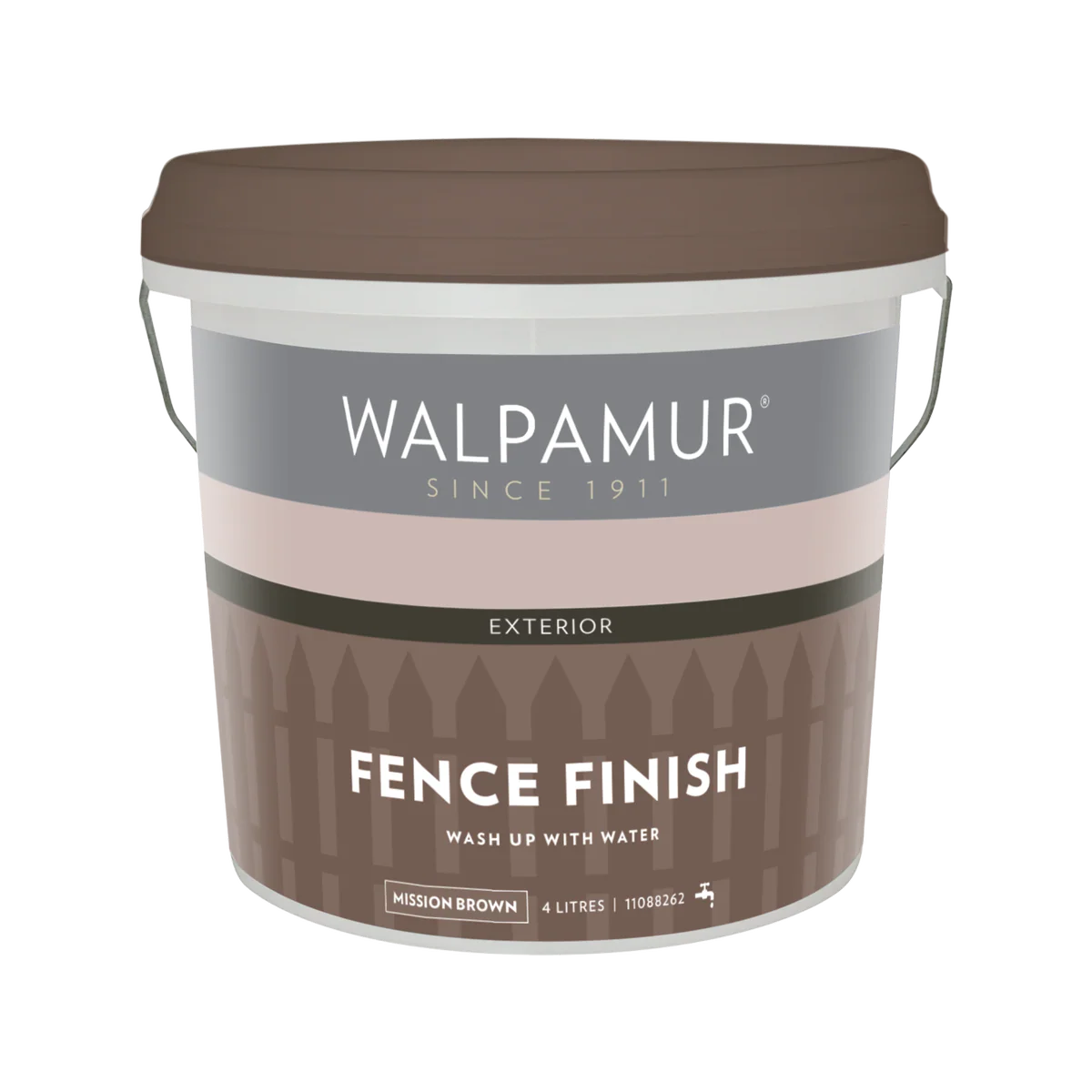 Walpamur 4L Mission Brown Fence Finish - Durable Water-Based Paint