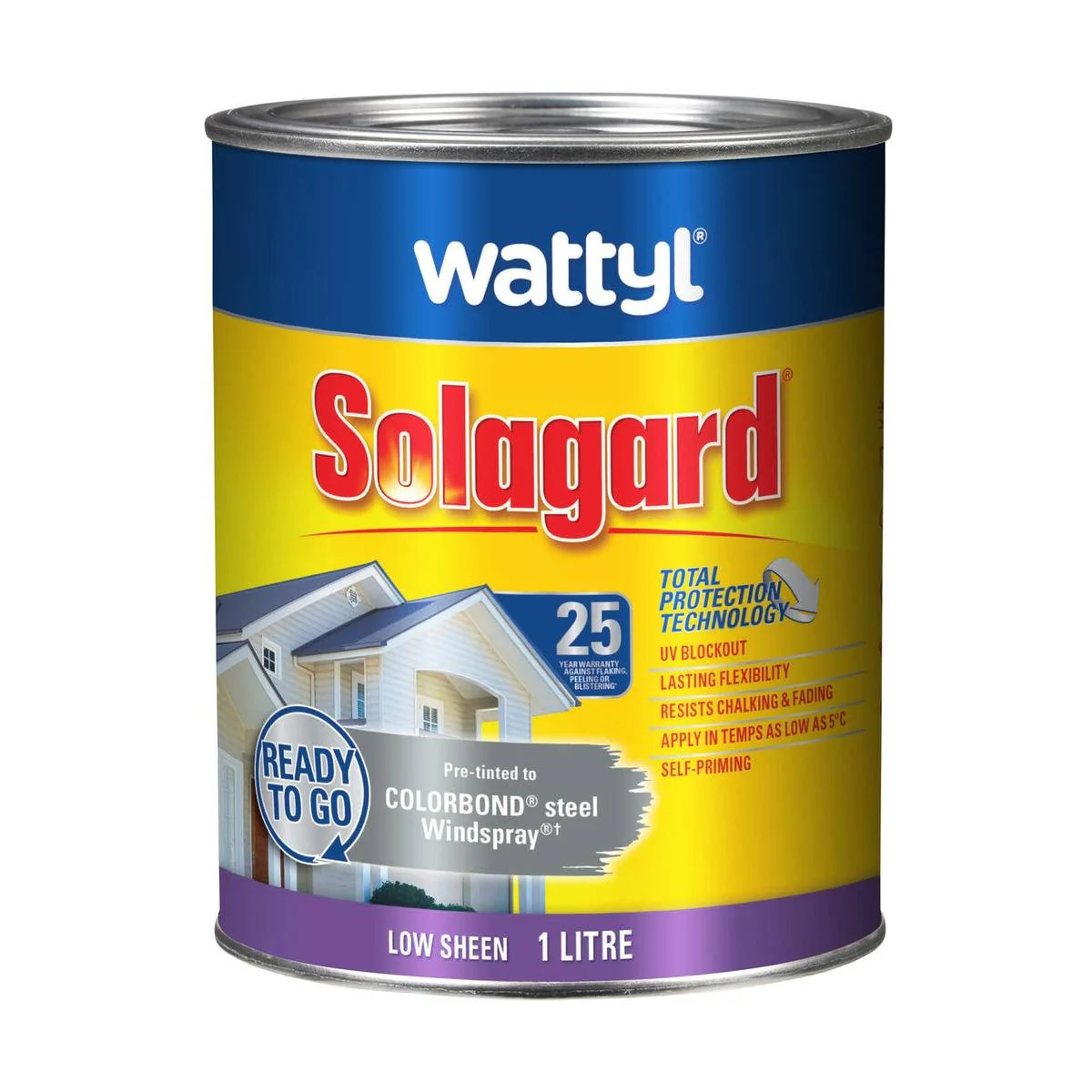 Wattyl 1L Pre Tinted Windspray Low Sheen Exterior Paint - UV Protection, Self-Priming