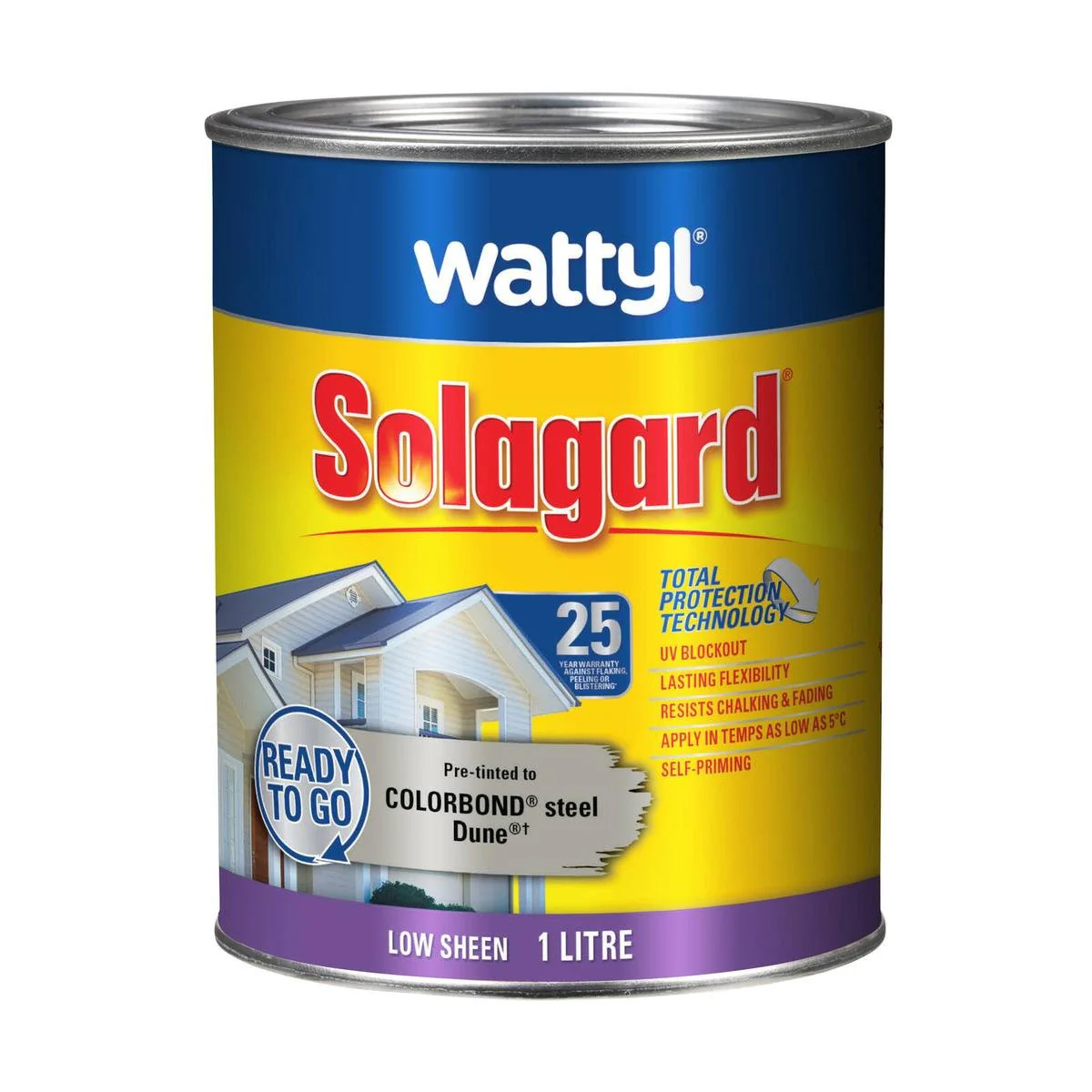 Wattyl 1L Solagard Exterior Paint - Pre Tinted Dune - Low Sheen - UV Protection