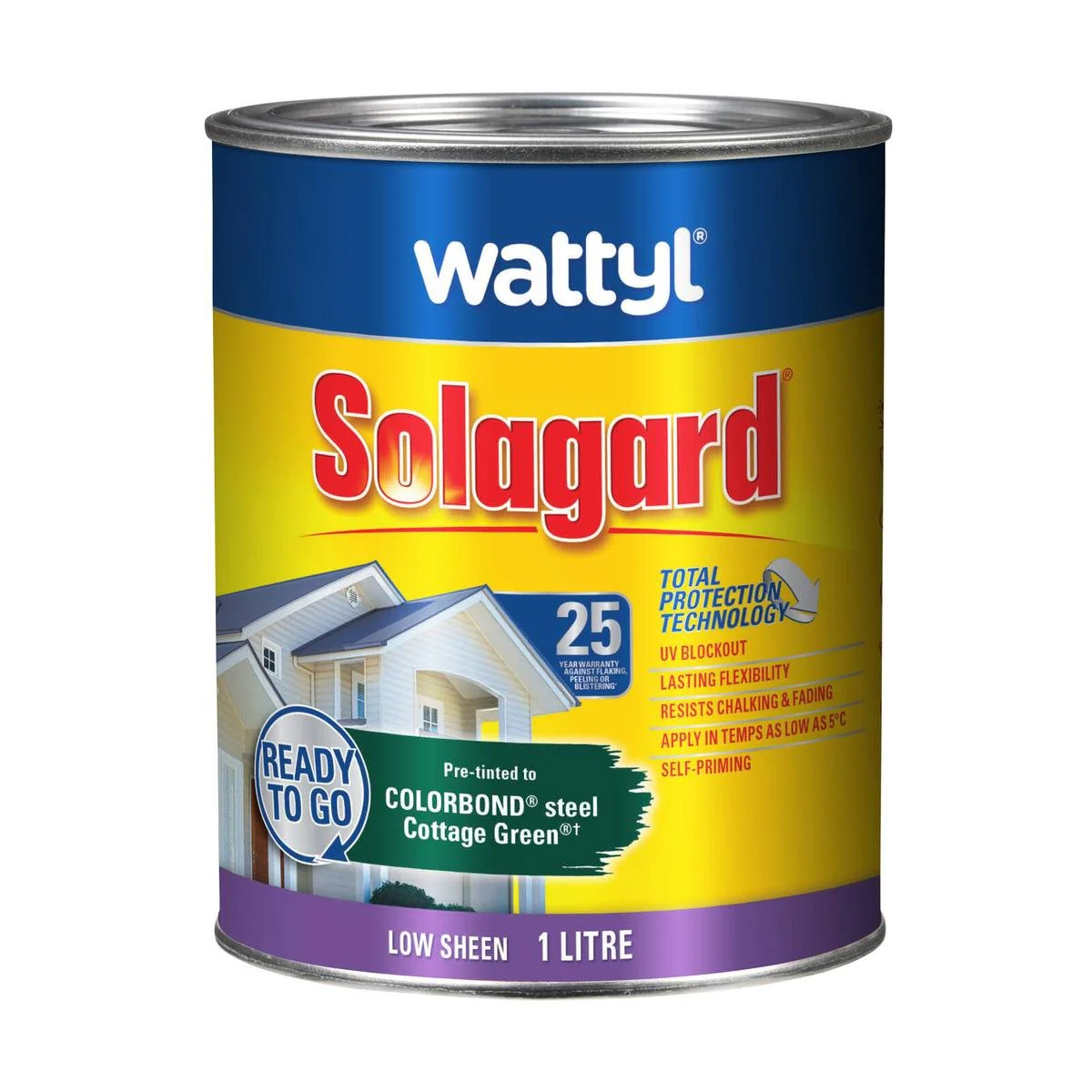 Wattyl Solagard Exterior Paint - 4L Low Sheen - Cottage Green - UV Protection