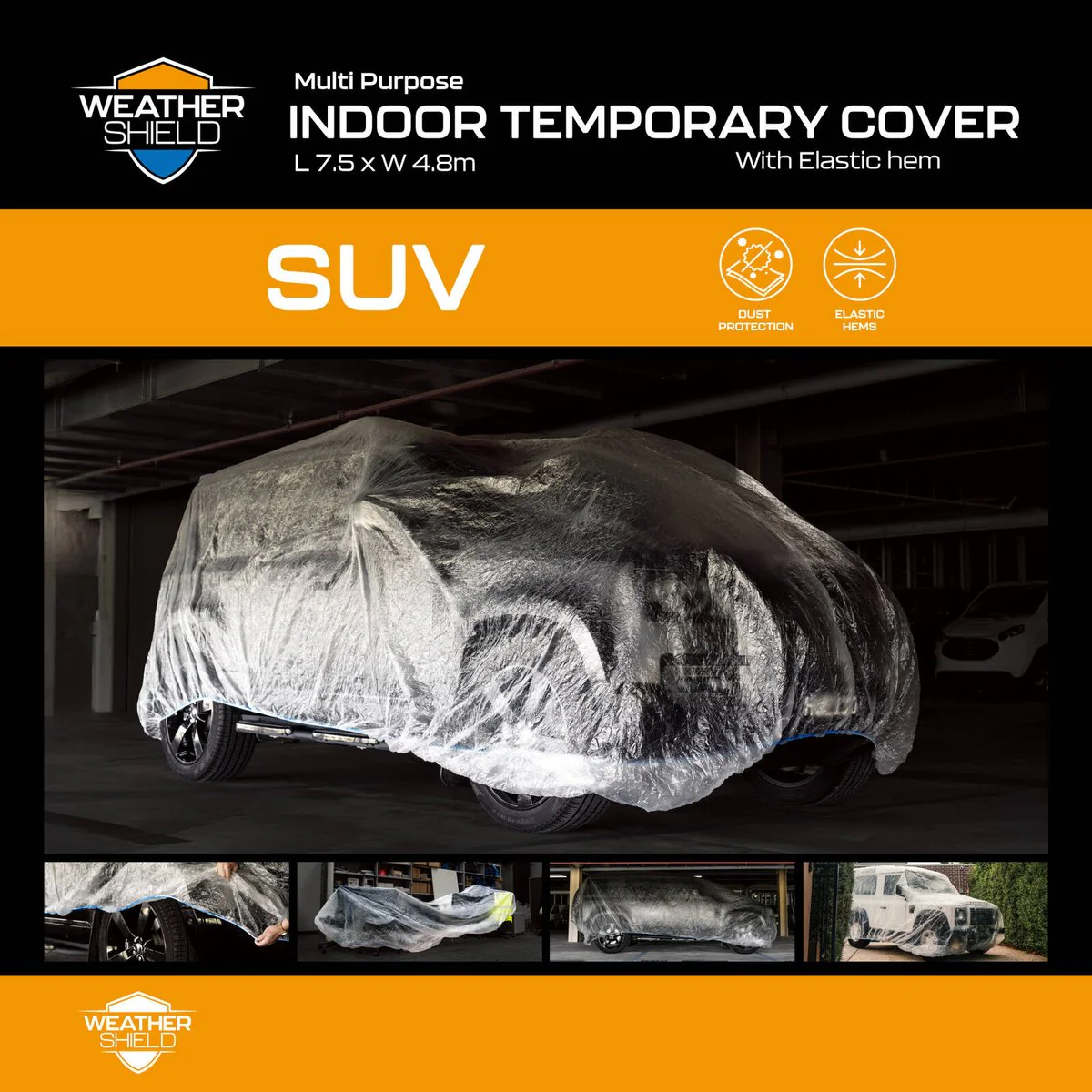 Weathershield Indoor Temporary SUV Car Cover - 2500mm x 1200mm x 6000mm - Dust Protection - Image 2