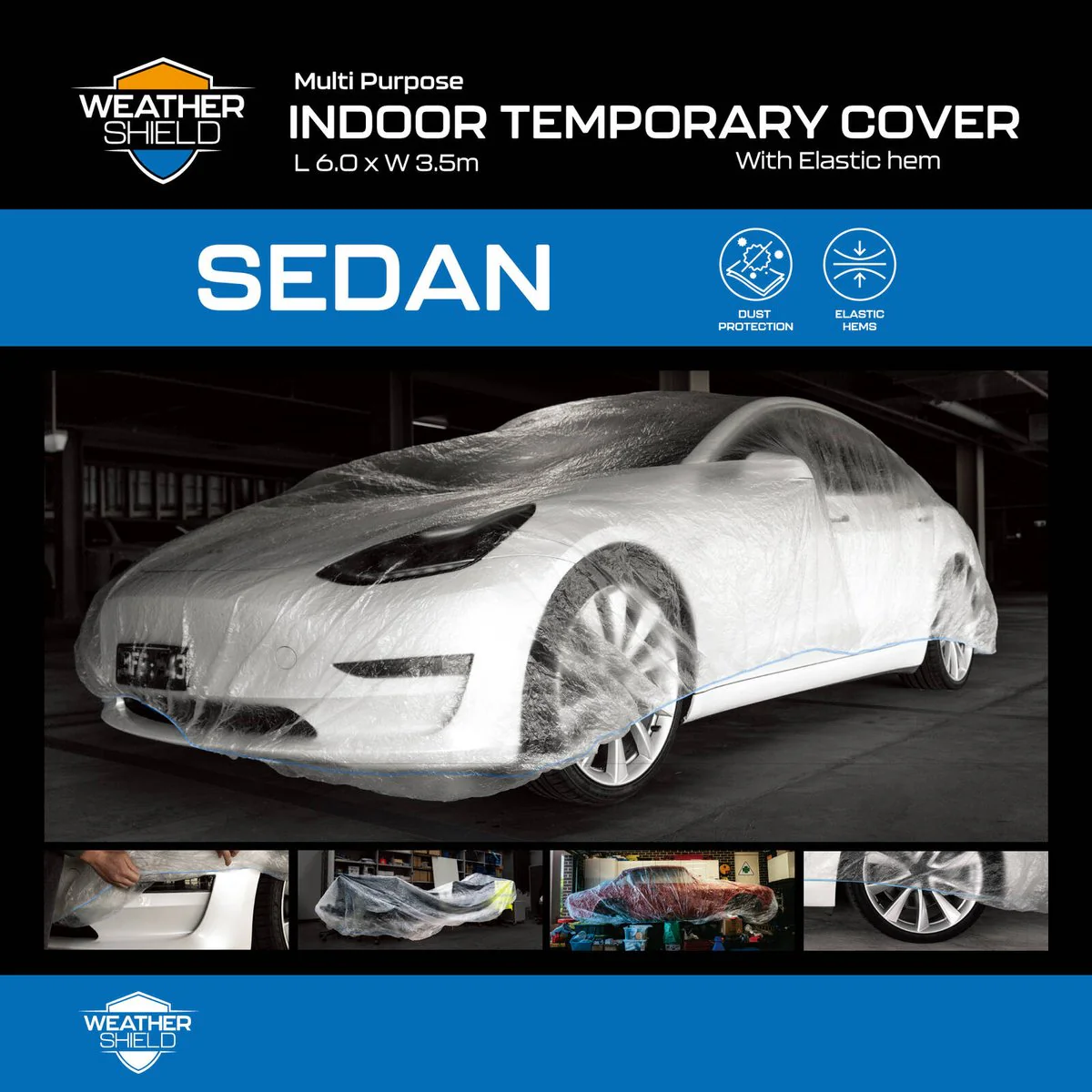 Weathershield Large Indoor Temporary Car Cover - 2500mm x 6000mm - Dust Protection - Image 2