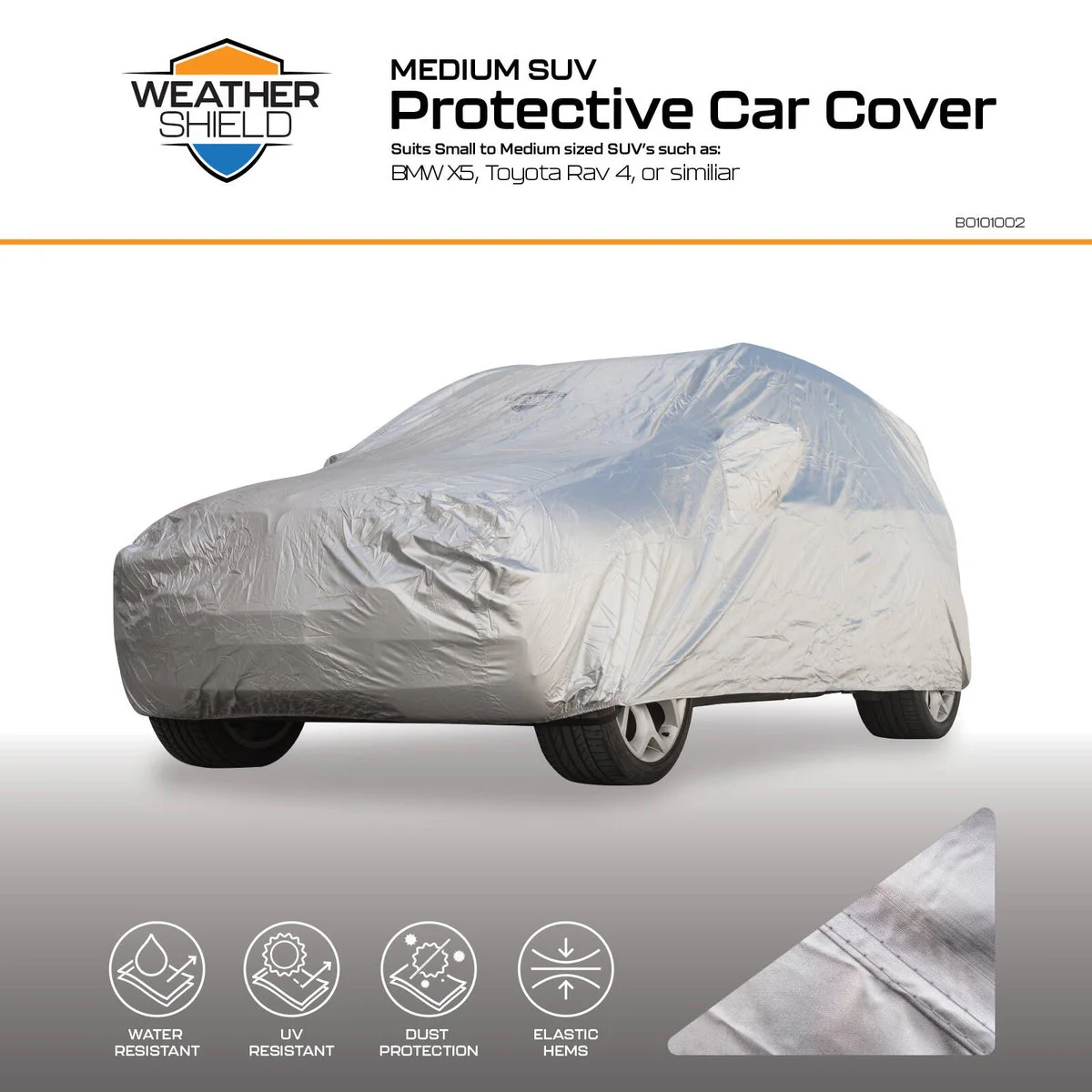 Weathershield Outdoor SUV Car Cover - Full-Size - 1500mm x 1400mm x 4800mm - Silver - Weather-Resistant Protection - Image 2