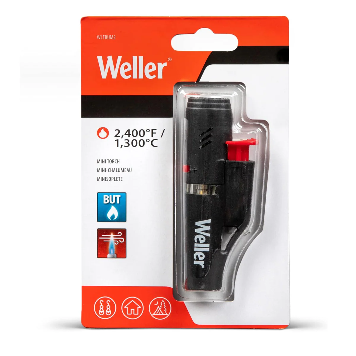 Weller Mini Butane Torch - Adjustable Windproof Flame - 1,300°C - 102mm x 150mm x 21mm - Image 5