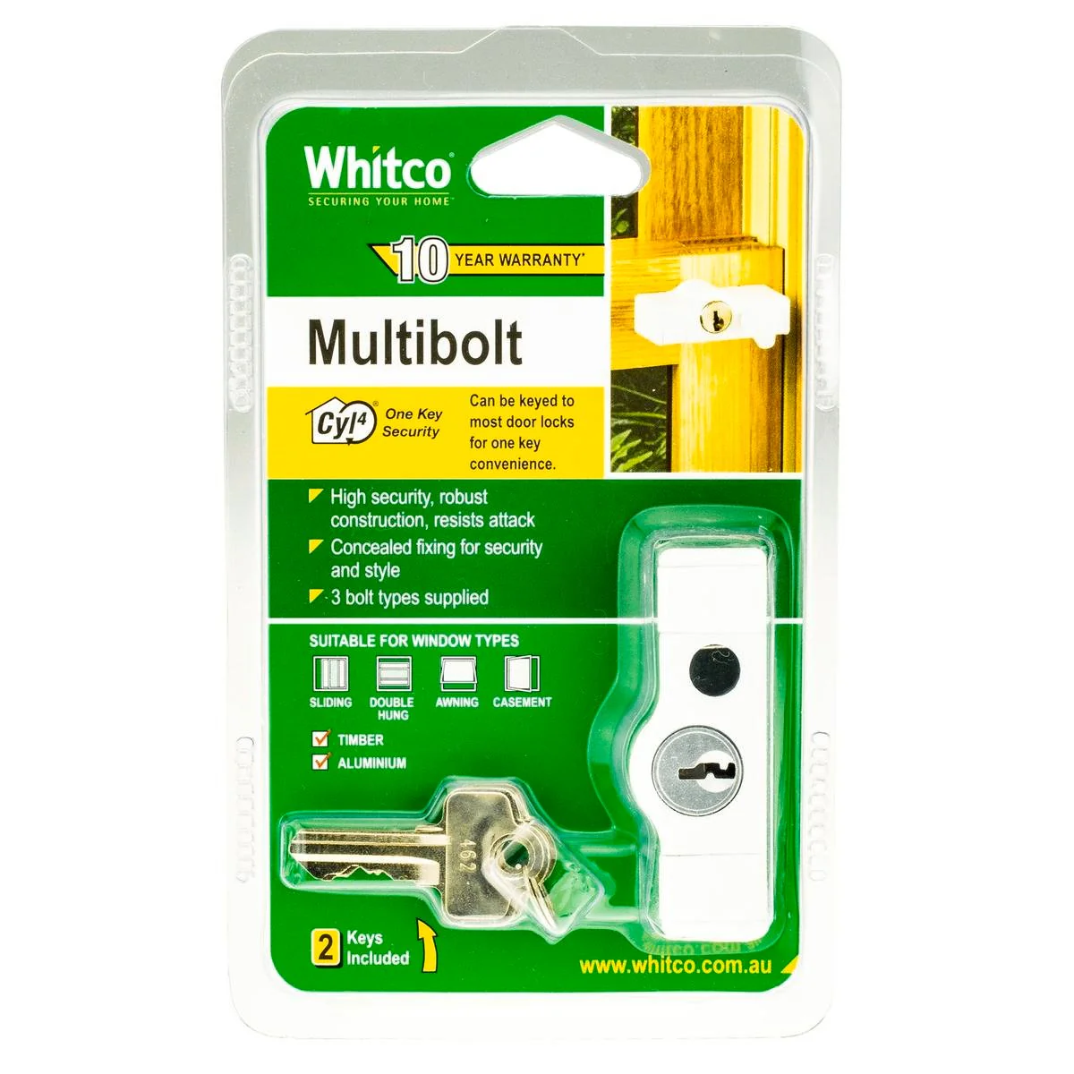 Whitco Multi Bolt - 20mm - Zinc Diecast - High Security