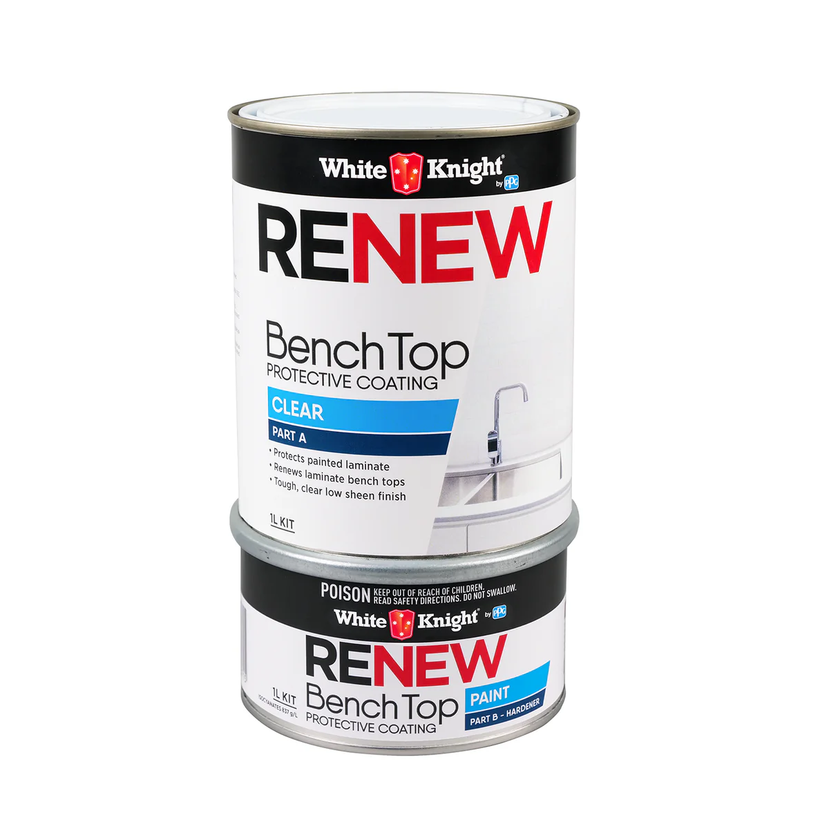 White Knight Clear Bench Top Protective Coating 1L Water Based Durable