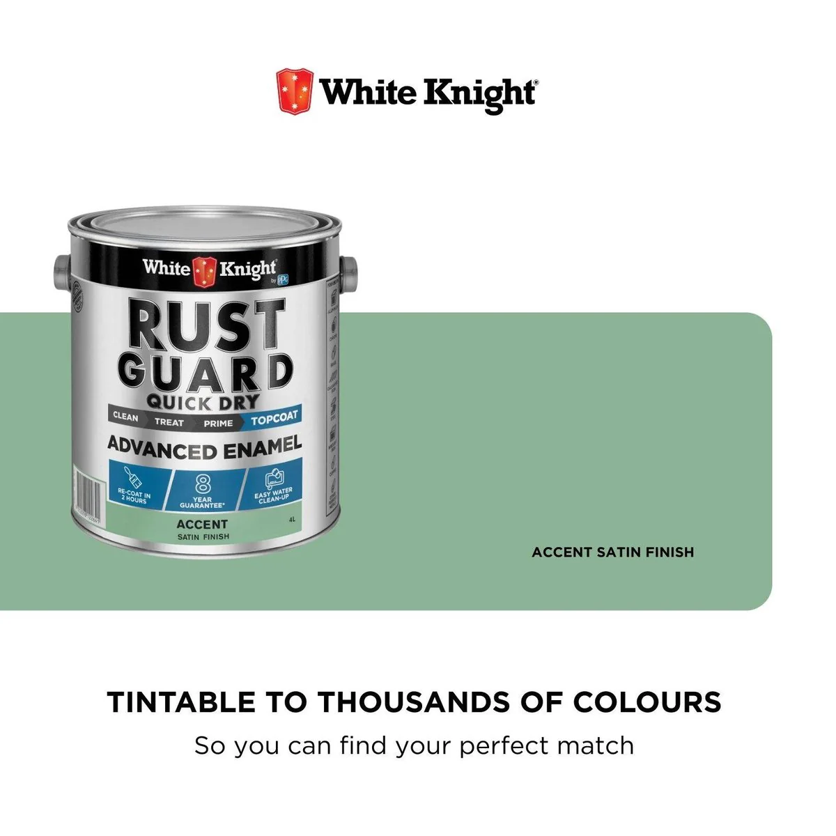 White Knight Rust Guard 4L Accent Satin Enamel Paint - Quick Dry - 4L - Image 4