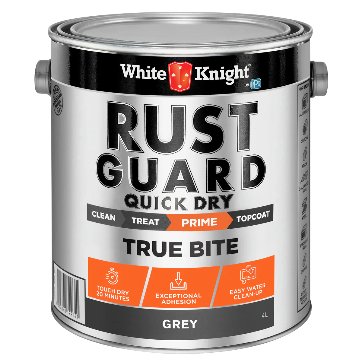 White Knight Rust Guard Grey Primer Paint 4L - Quick Dry - Anti-Corrosive