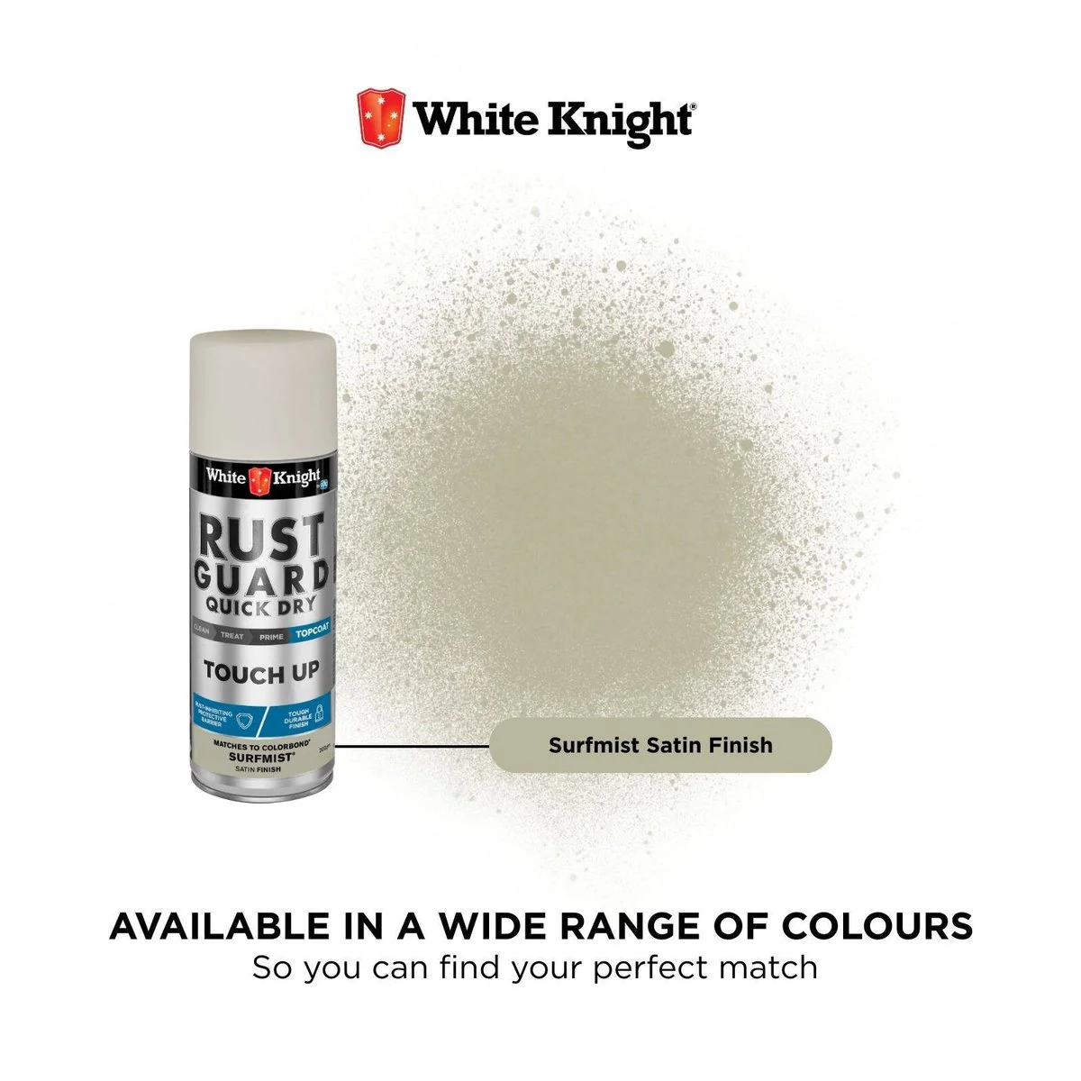 White Knight Rust Guard Spray Paint - 300g - Surfmist - Acrylic - Quick Drying - Image 2