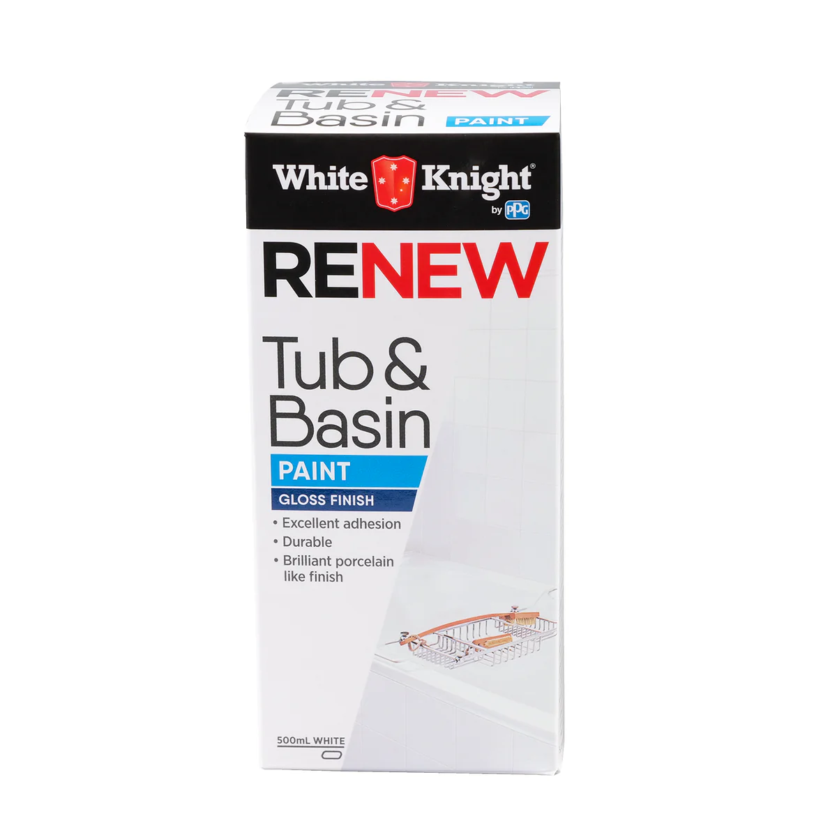White Knight Tub and Basin Paint 500ml Epoxy Enamel Tough Finish