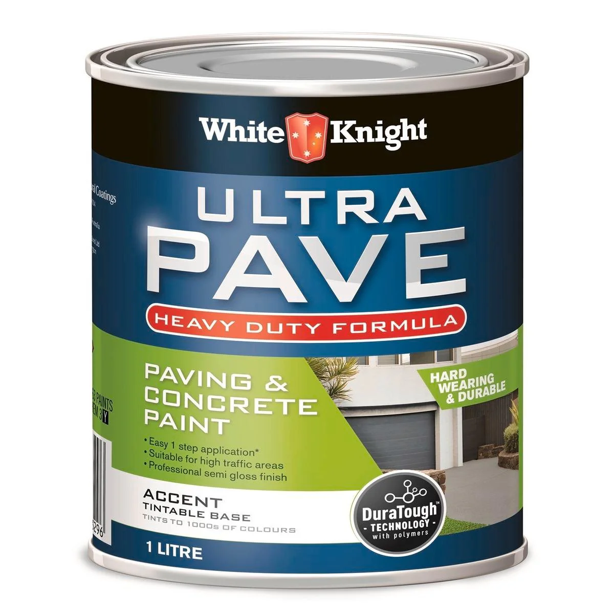 White Knight Ultra Pave Garage Floor Paint - 1L Accent - Heavy Duty - Durable Finish