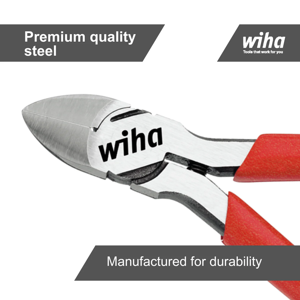 Wiha Diagonal Cutting Pliers - 125mm - Steel - Flush Cutting - Image 2