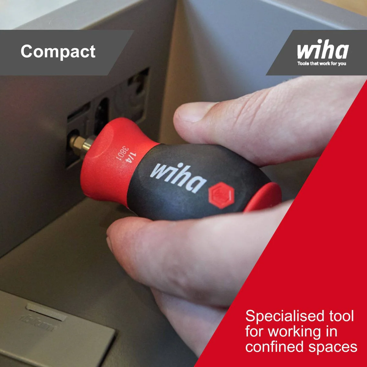 Wiha 6 Bits Screwdriver Stubby Bit Holder - 6.5cm - Multi/Assorted - Image 5