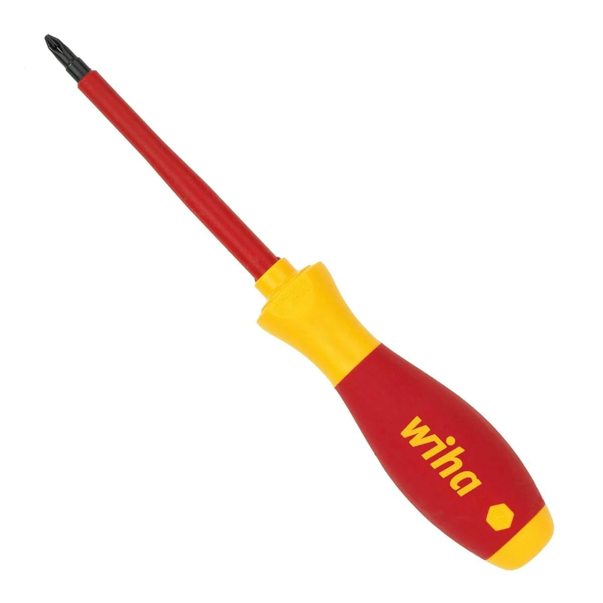 Wiha VDE Insulated Softfinish Phillips Screwdriver - PH No 1 - 80mm - Yellow/Red