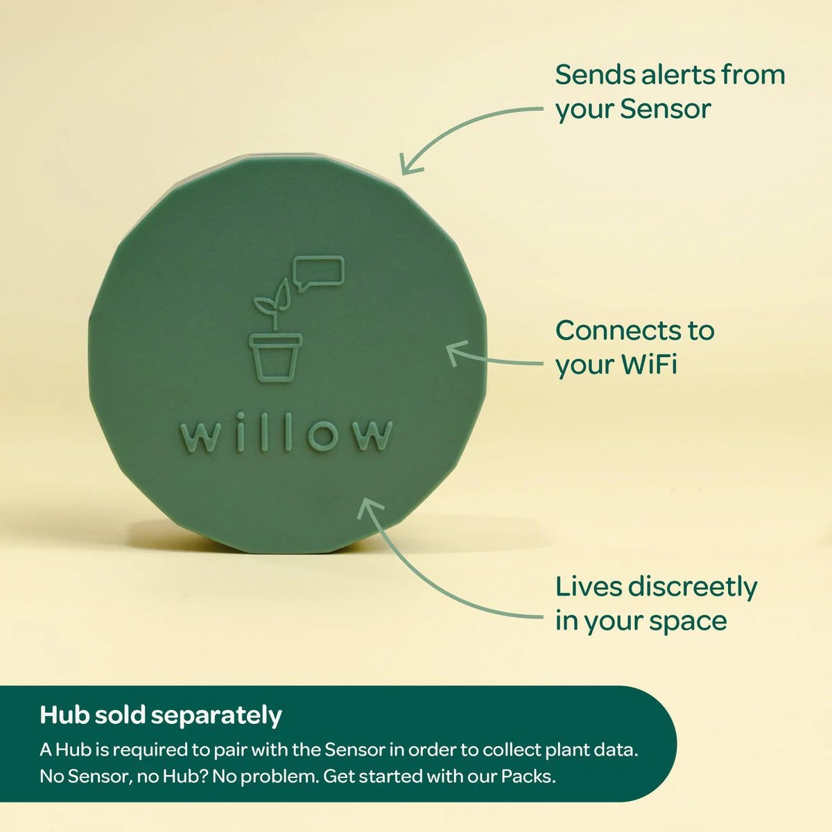 Willow Smart Indoor Plant Sensor - Charcoal - Monitors Soil Moisture, Light, Temperature, Humidity - Bluetooth Connectivity - Image 3