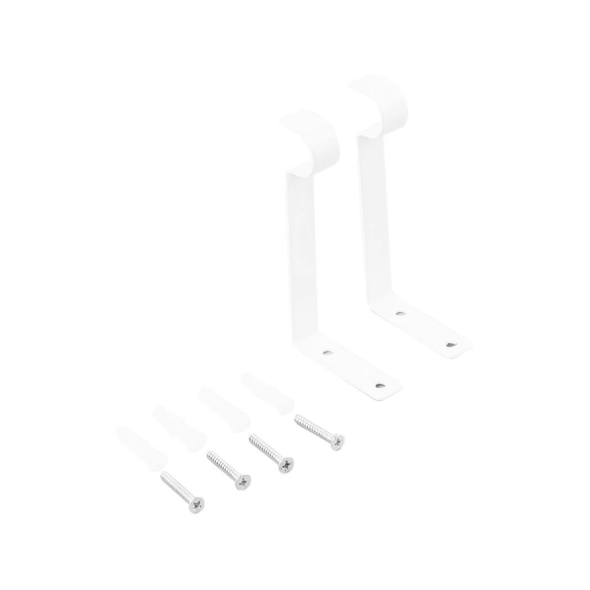 Windoware 100mm White Metal Single Curtain Unstayed Bracket 2 Pack