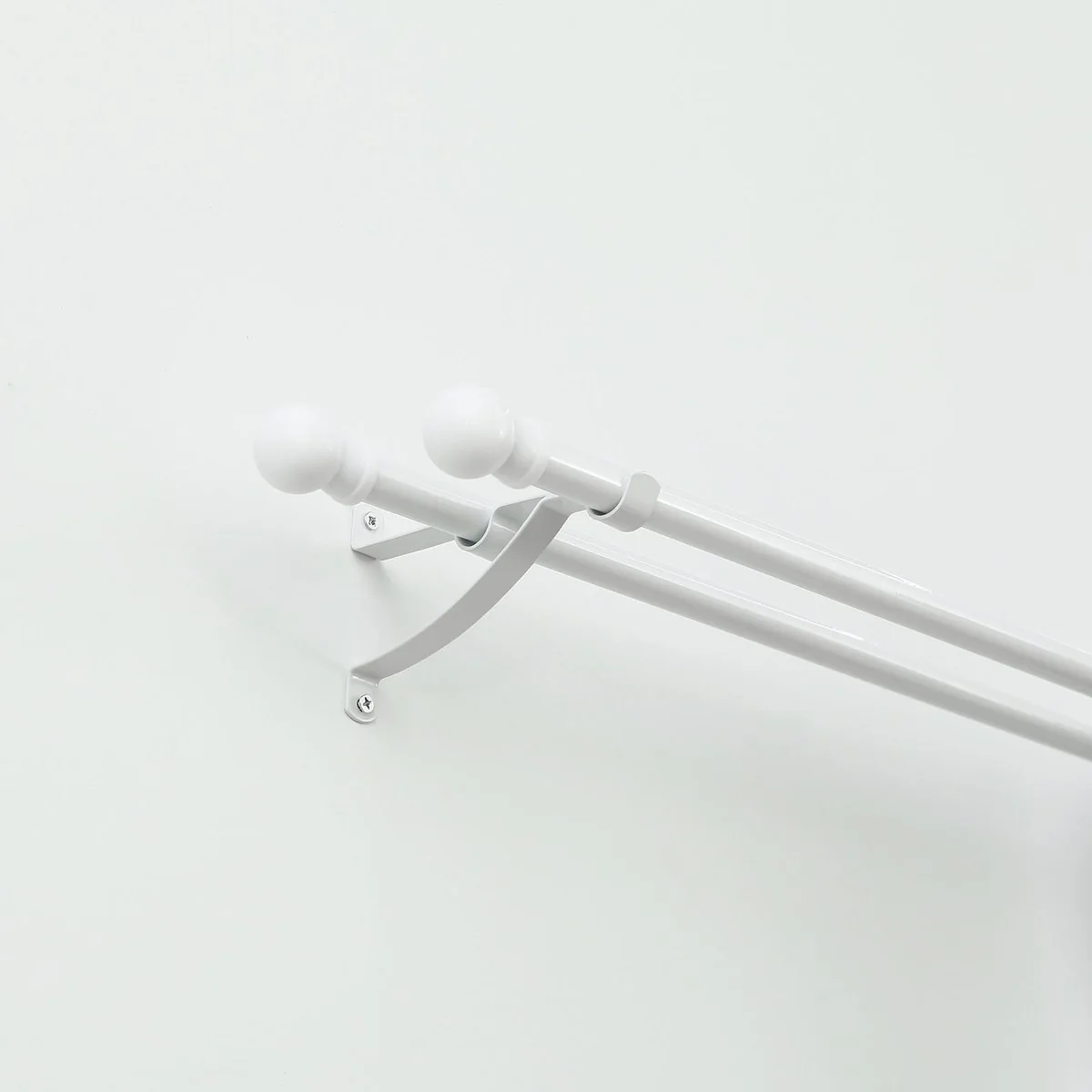 Windoware Double Stayed Curtain Rod Bracket 2 Pack - White - 127mm - Image 2