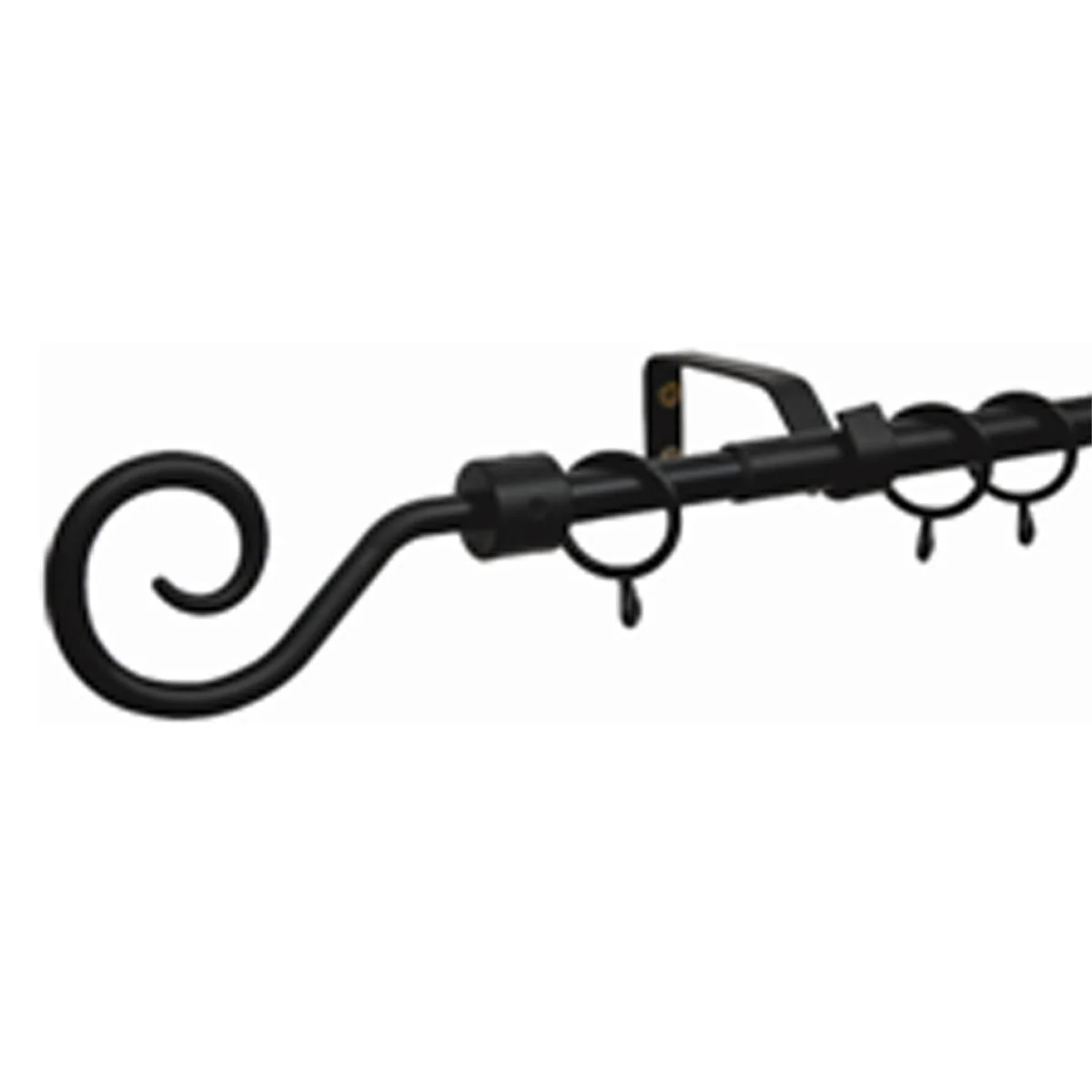 Windoware Expanding Curtain Rod Kit - 150-300cm - Black - Steel - Adjustable Length